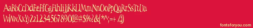 SPACW    Font – Yellow Fonts on Red Background