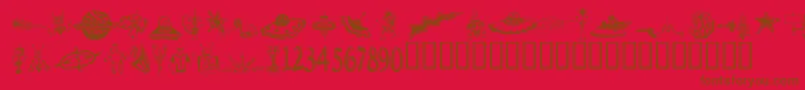More about SPACWE Font SPACWE Font – Brown Fonts on Red Background