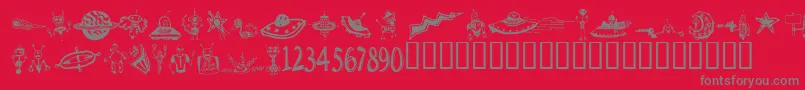 SPACWE   Font – Gray Fonts on Red Background
