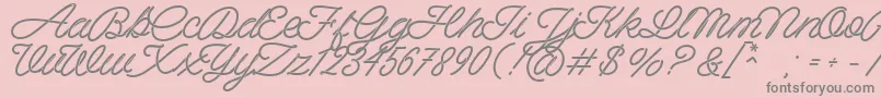 Spagheti Personal Use-Schriftart – Graue Schriften auf rosa Hintergrund