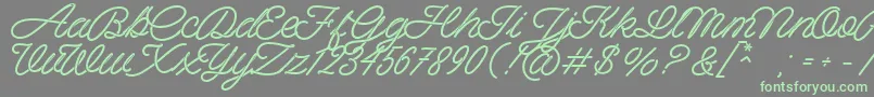 フォントSpagheti Personal Use – 灰色の背景に緑のフォント