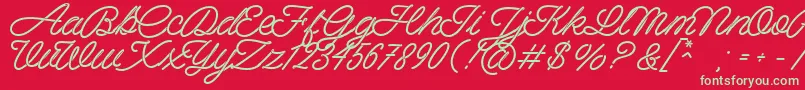 Spagheti Personal Use Font – Green Fonts on Red Background