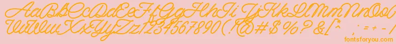 Spagheti Personal Use Font – Orange Fonts on Pink Background