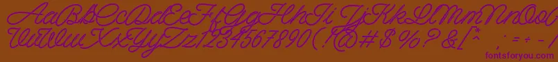 Spagheti Personal Use Font – Purple Fonts on Brown Background