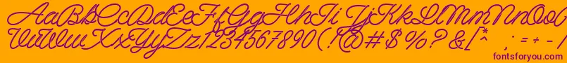 Spagheti Personal Use Font – Purple Fonts on Orange Background