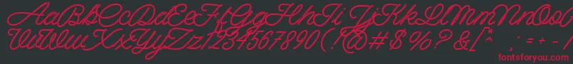フォントSpagheti Personal Use – 黒い背景に赤い文字