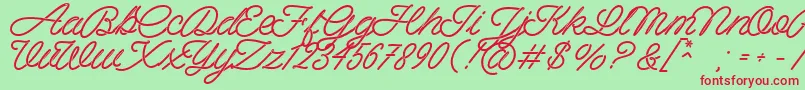 Spagheti Personal Use Font – Red Fonts on Green Background