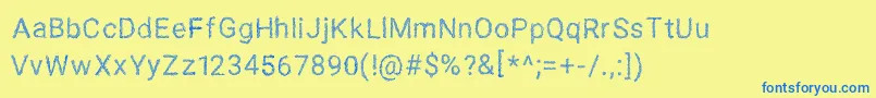 SPAGHETTI SANS Font – Blue Fonts on Yellow Background