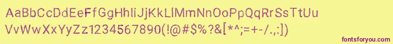 SPAGHETTI SANS Font – Purple Fonts on Yellow Background
