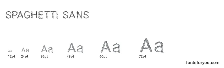Размеры шрифта SPAGHETTI SANS
