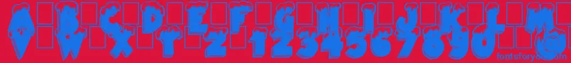 BlackSanta Font – Blue Fonts on Red Background