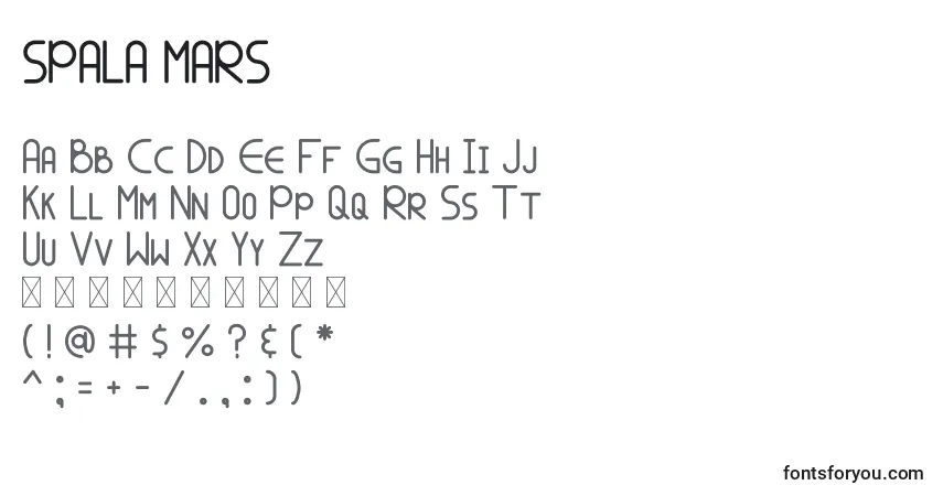 Fuente SPALA MARS - alfabeto, números, caracteres especiales