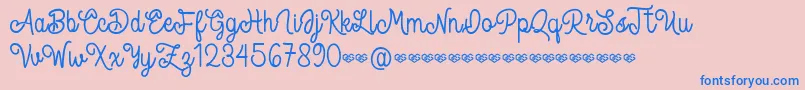 Spandam Font – Blue Fonts on Pink Background