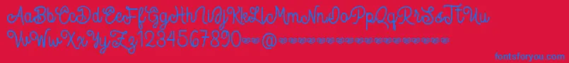 Spandam Font – Blue Fonts on Red Background