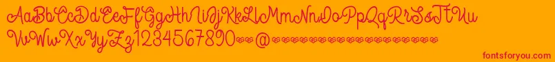 Spandam Font – Red Fonts on Orange Background