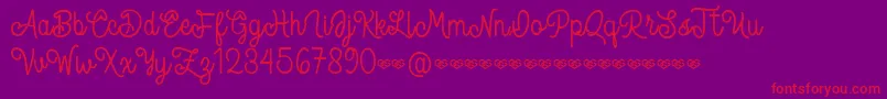Spandam-Schriftart – Rote Schriften auf violettem Hintergrund