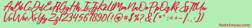 Spanish Dancer Font – Red Fonts on Green Background