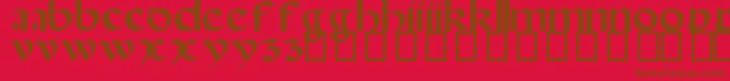 Spanish Round Bookhand, 16th c Font – Brown Fonts on Red Background