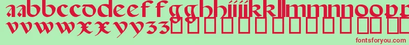 Spanish Round Bookhand, 16th c Font – Red Fonts on Green Background