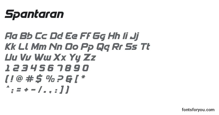 Fuente Spantaran - alfabeto, números, caracteres especiales