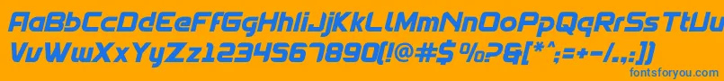 Spantaran Font – Blue Fonts on Orange Background