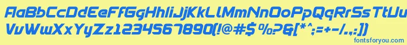Spantaran Font – Blue Fonts on Yellow Background