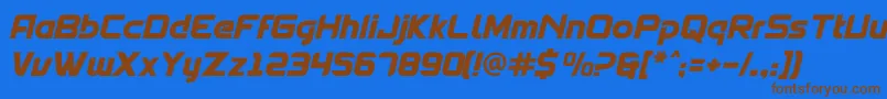 Spantaran Font – Brown Fonts on Blue Background