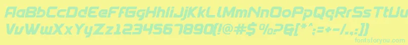 Spantaran Font – Green Fonts on Yellow Background