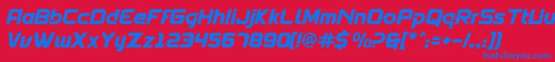 Spantaran Font – Blue Fonts on Red Background