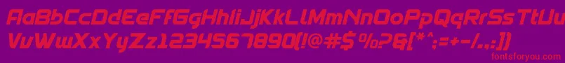 フォントSpantaran – 紫の背景に赤い文字