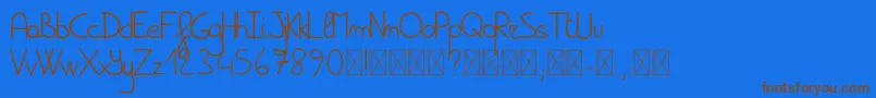 Spark Font – Brown Fonts on Blue Background