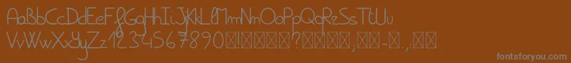 Spark-fontti – harmaat kirjasimet ruskealla taustalla