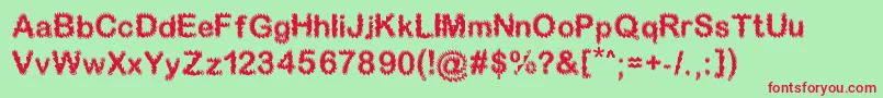 Sparkplucked Font – Red Fonts on Green Background
