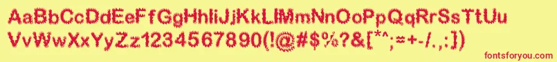 Шрифт Sparkplucked – красные шрифты на жёлтом фоне