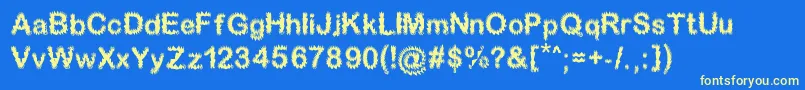 Sparkplucked Font – Yellow Fonts on Blue Background