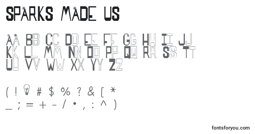 Fuente SPARKS MADE US - alfabeto, números, caracteres especiales