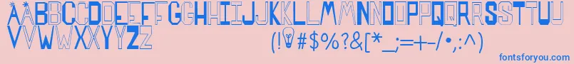 フォントSPARKS MADE US – ピンクの背景に青い文字