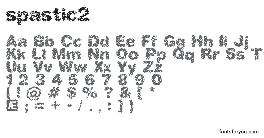 Schriftart Spastic2 (141591) – Alphabet, Zahlen, spezielle Symbole