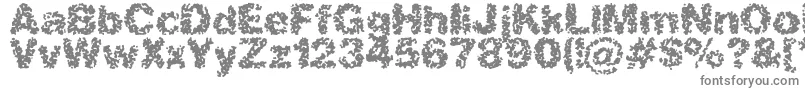 spastic2-fontti – harmaat kirjasimet valkoisella taustalla
