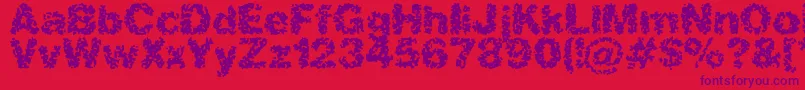 spastic2-Schriftart – Violette Schriften auf rotem Hintergrund