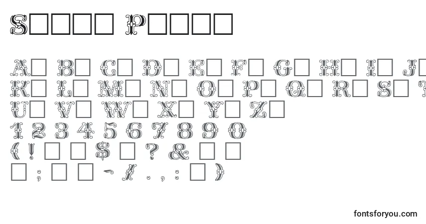 Schriftart Spatz Plain – Alphabet, Zahlen, spezielle Symbole