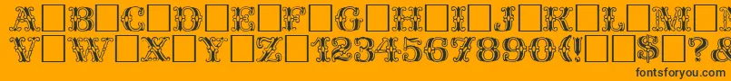 Spatz Plain-Schriftart – Schwarze Schriften auf orangefarbenem Hintergrund