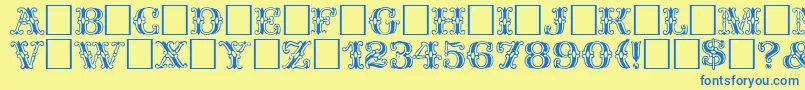 Spatz Plain Font – Blue Fonts on Yellow Background