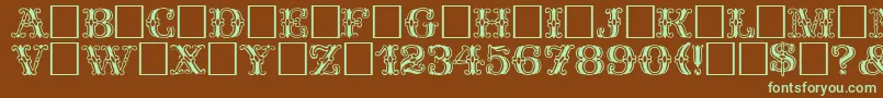 Spatz Plain Font – Green Fonts on Brown Background