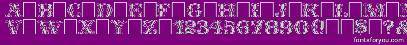 Spatz Plain Font – Green Fonts on Purple Background