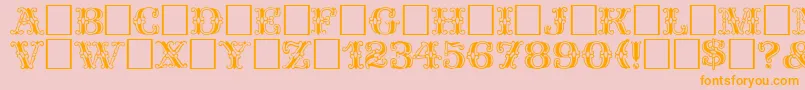 Spatz Plain-Schriftart – Orangefarbene Schriften auf rosa Hintergrund