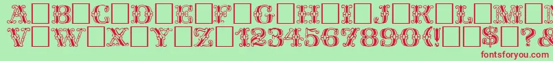 Spatz Plain Font – Red Fonts on Green Background