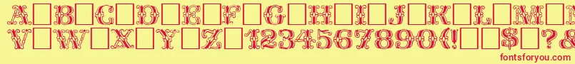 Spatz Plain-Schriftart – Rote Schriften auf gelbem Hintergrund