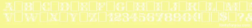 Spatz Plain Font – White Fonts on Yellow Background