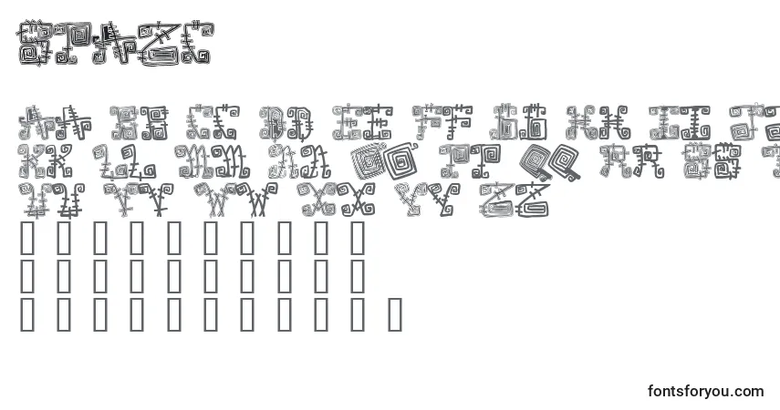 Schriftart SPAZC    – Alphabet, Zahlen, spezielle Symbole